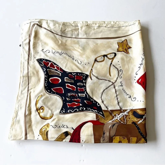 DKNY Rare Silk Scarf Spring Saks Fifth Avenue Rolled Hems Fashion NWT! New York - Picture 3 of 11